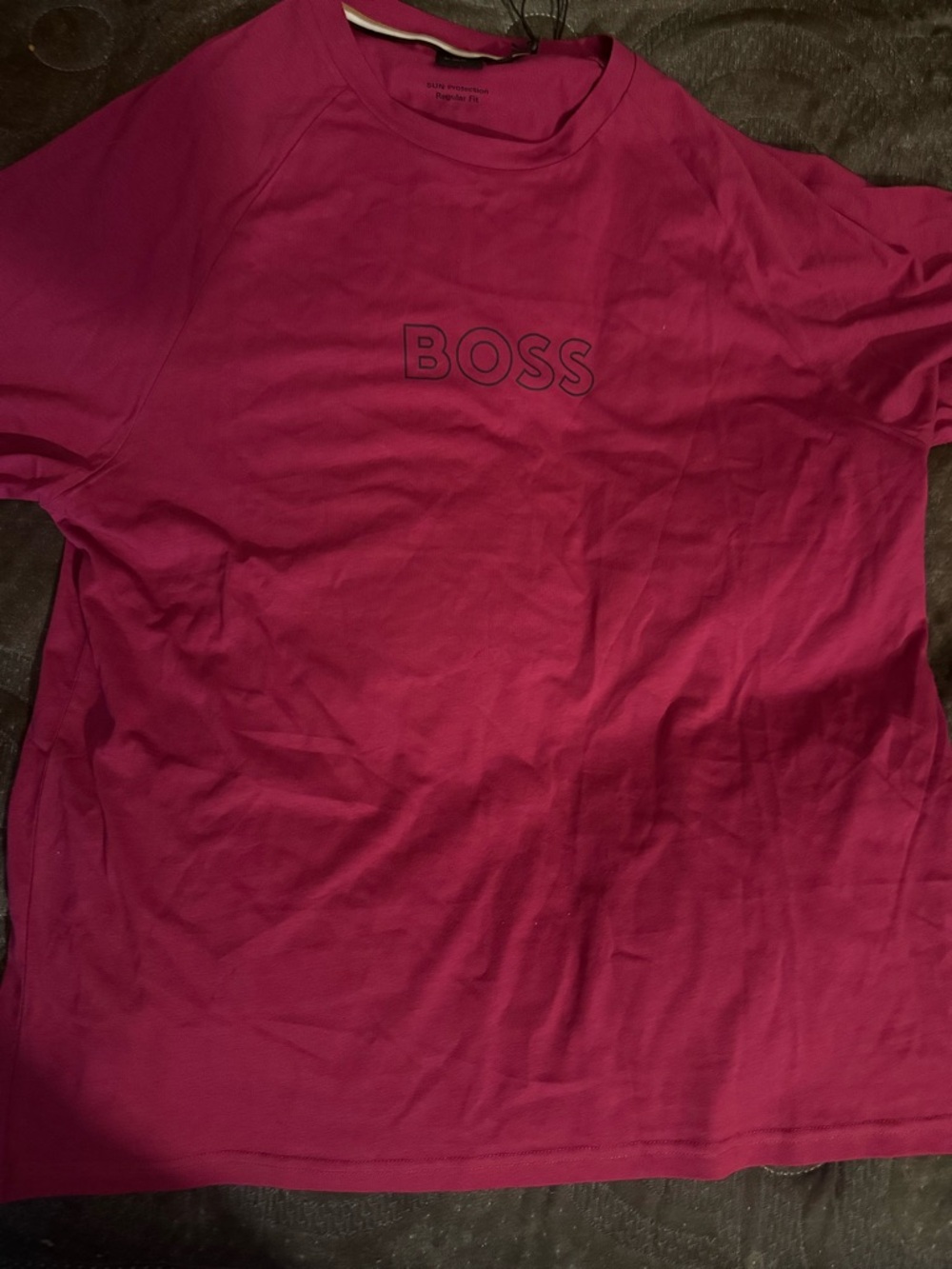 Hugo Boss Magenta Short-Sleeve Logo Tee